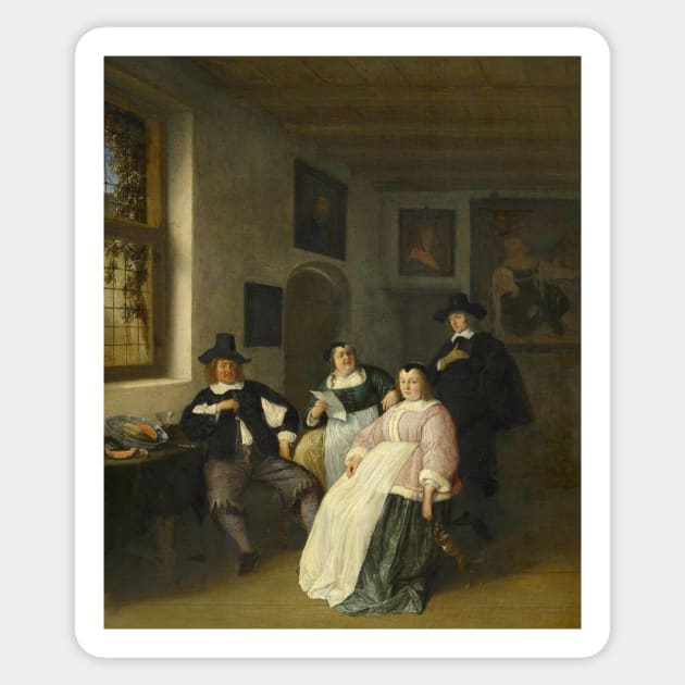 The De Goyer Family and the Painter by Adriaen van Ostade Sticker by Classic Art Stall